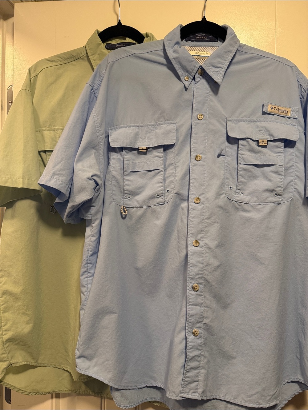 Set of Two Bahama Columbia Men’s PFG Short-Sleeve Fishing Shirts.
